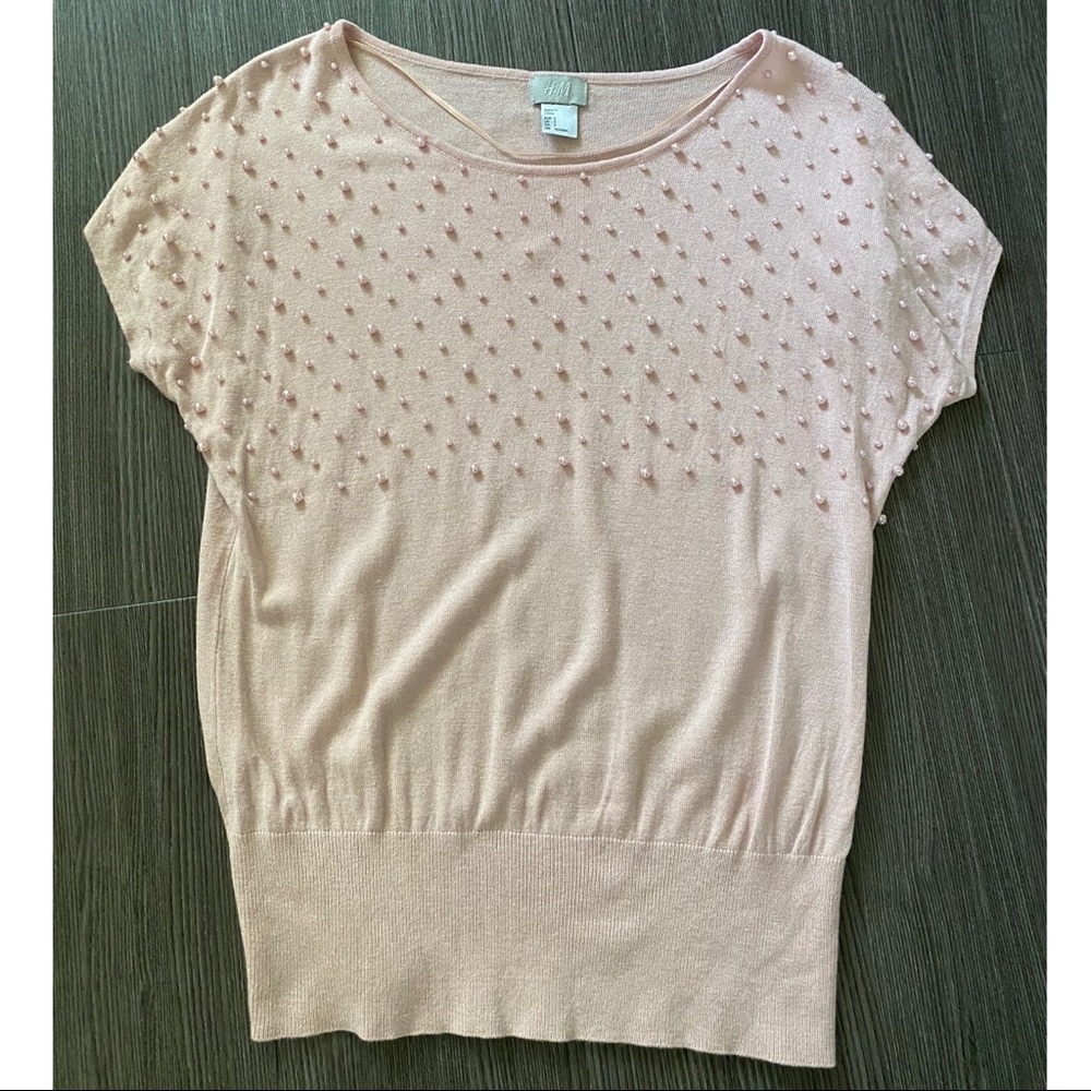 H&M Pearl embellished Top Small